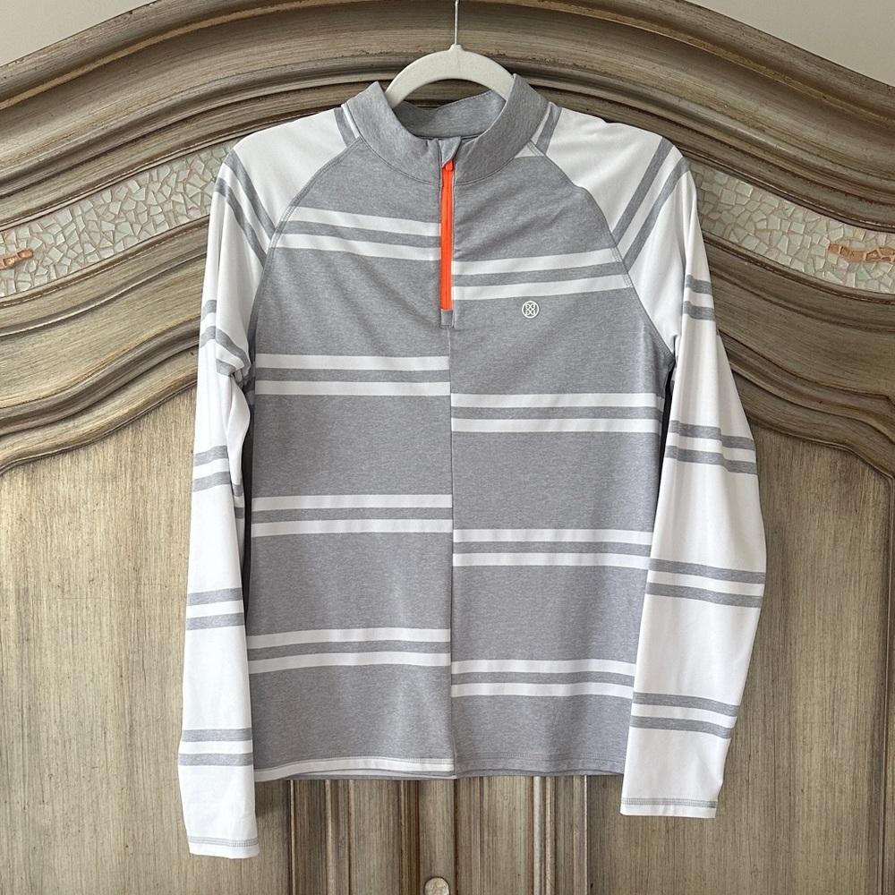 G/FORE Gray and White Striped Women's Top